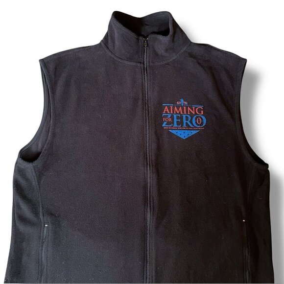 Aiming For Zero Veteran Suicide Awareness Featherlite Black Fleece Vest XL Mens - Picture 4 of 7